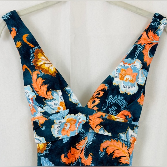 SEAFOLLY - Spring Festival Cross Back One Piece - True Navy Orange Floral US 6 - Picture 5 of 10